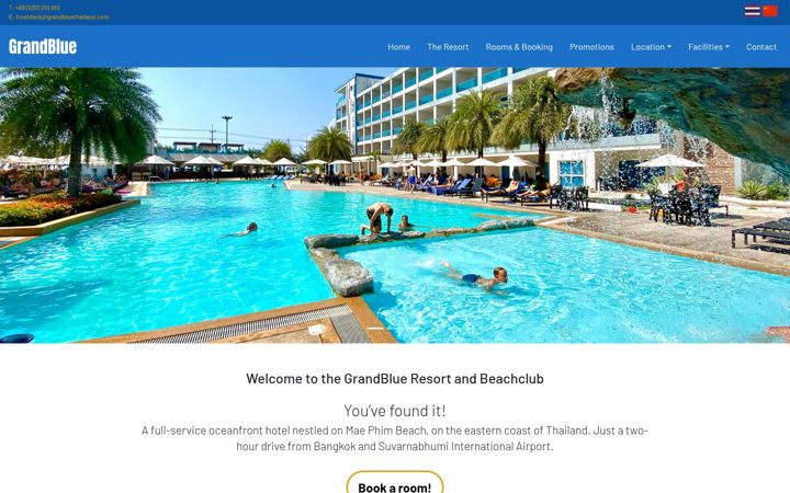 Screenshot of grandbluethailand.com