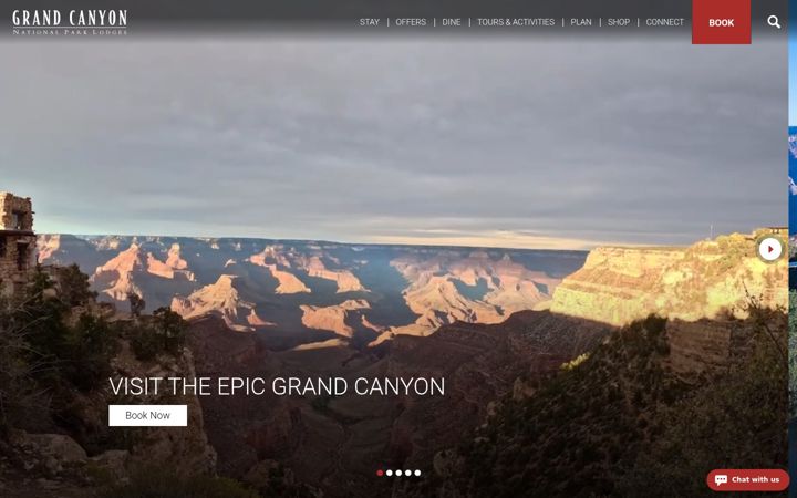 Screenshot of grandcanyonlodges.com