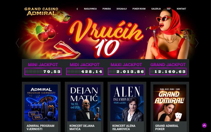 Screenshot von grandcasinoadmiral.hr