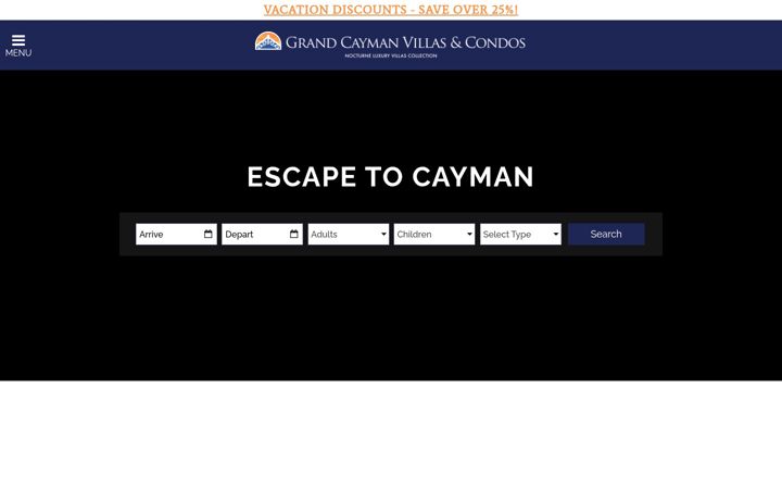 Screenshot of grandcaymanvillas.com