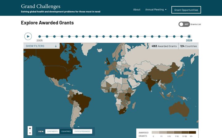 Screenshot of grandchallenges.org