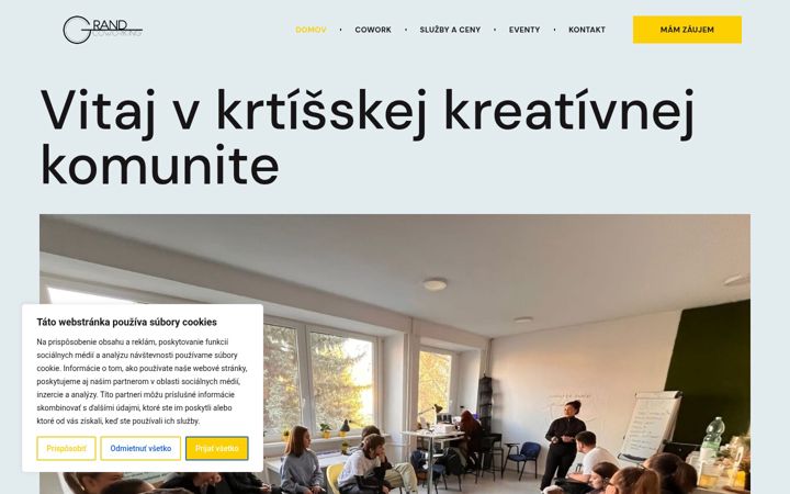 Screenshot of grandcowork.sk
