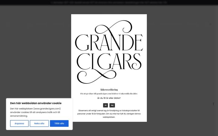 Screenshot of grandecigars.com