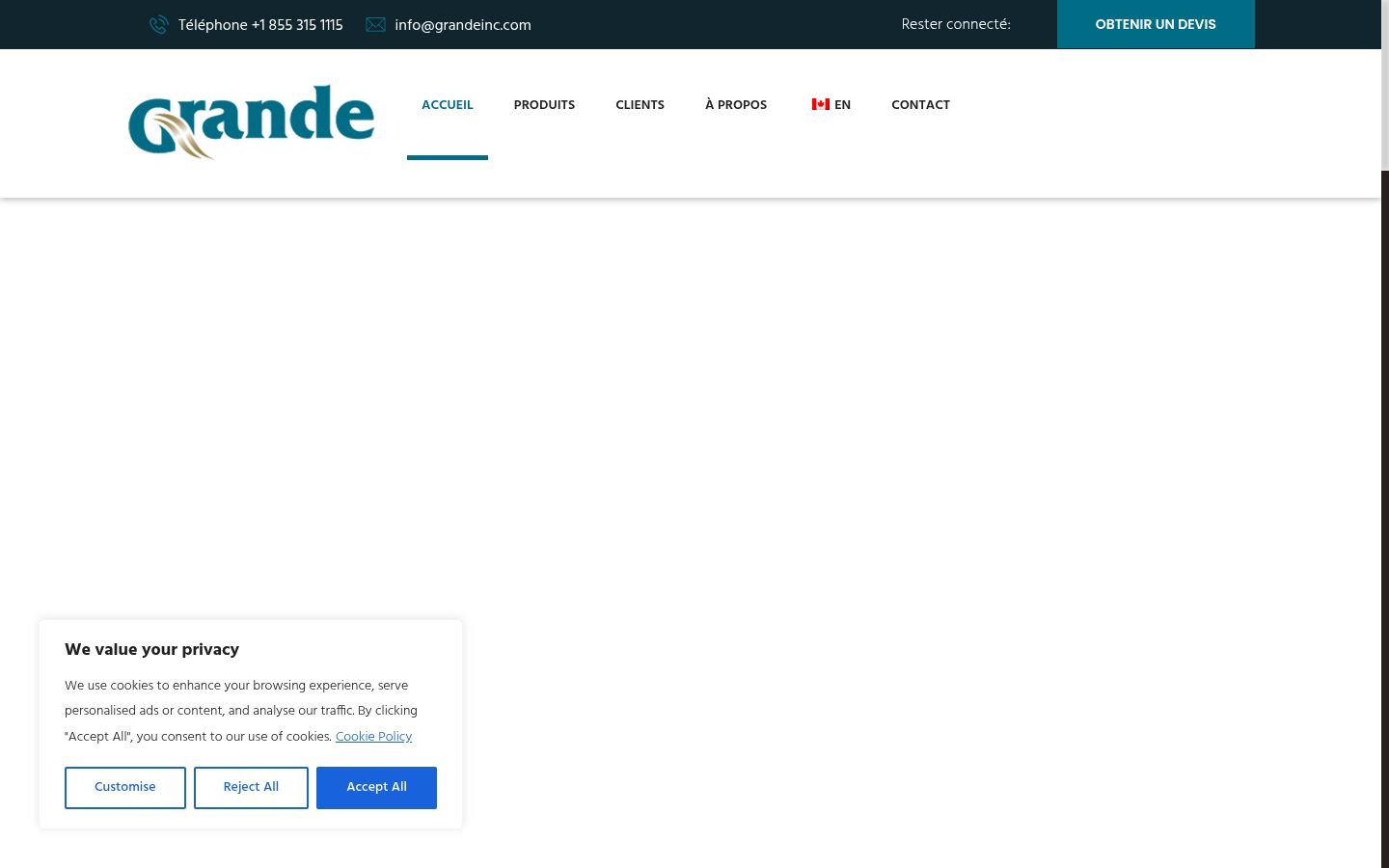 Screenshot del banner di consenso mostrato prima di qualsiasi interazione