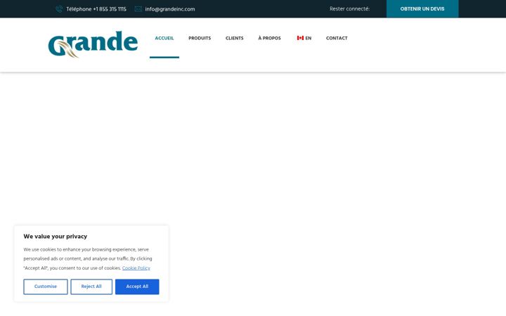 Screenshot of grandeinc.com