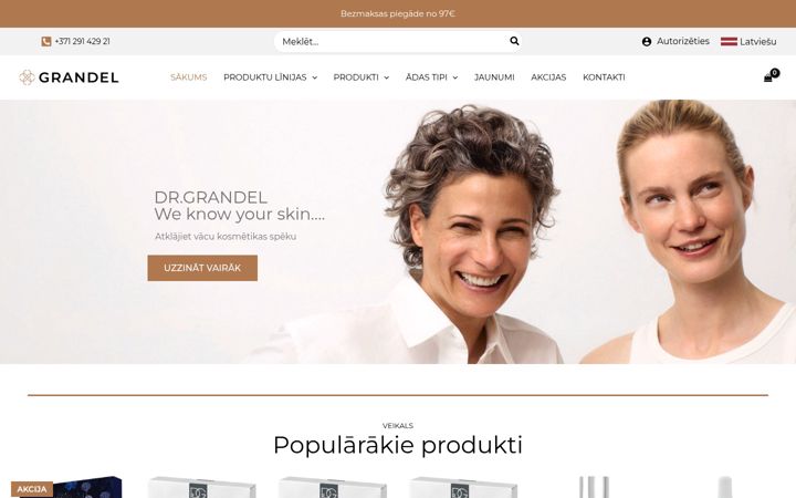 Captura de pantalla de grandel-latvija.lv