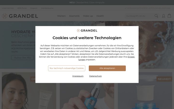 Screenshot of grandel.de
