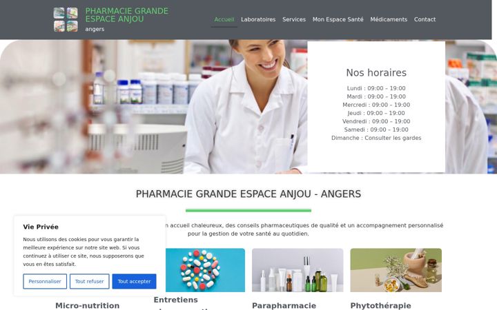 Screenshot of grandepharmacie-espaceanjou.fr