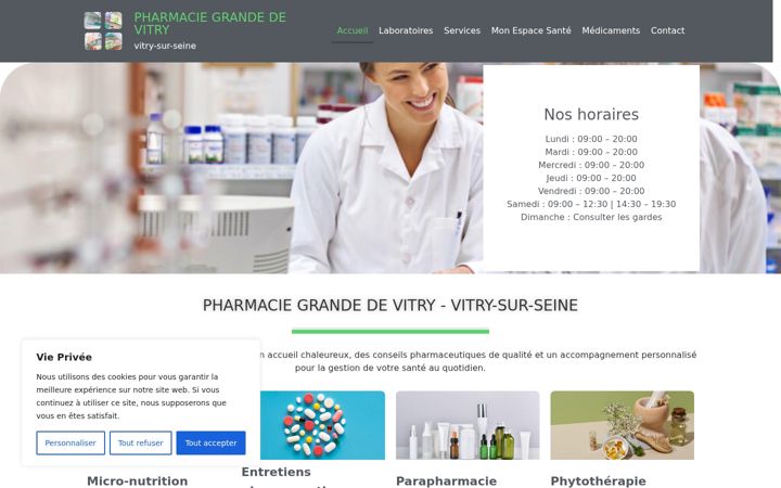 Screenshot of grandepharmaciedevitry.fr