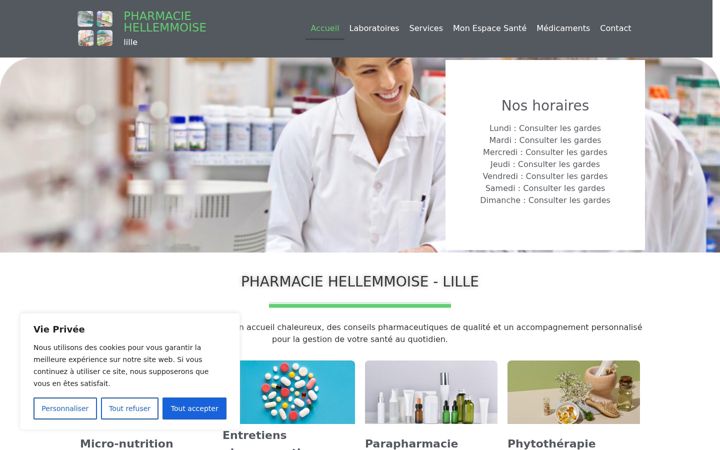 Screenshot of grandepharmaciehellemmoise-lille.fr