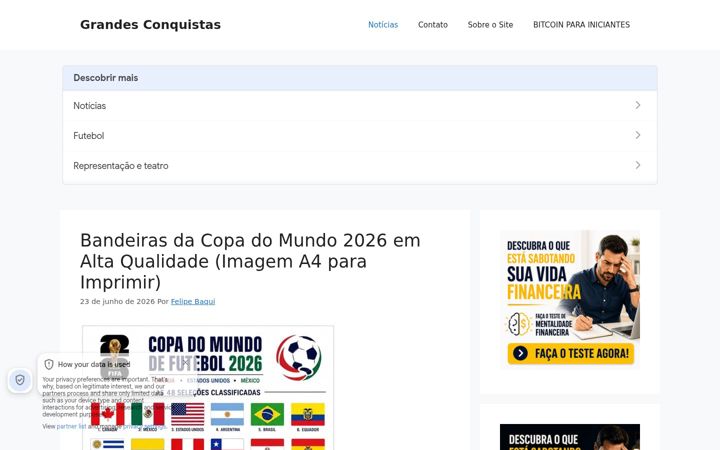 Screenshot of grandesconquistas.com.br