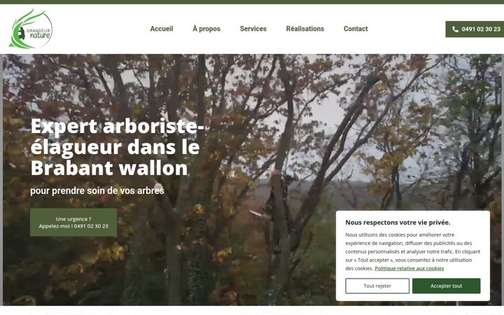 Screenshot of grandeur-nature-arboriste.be