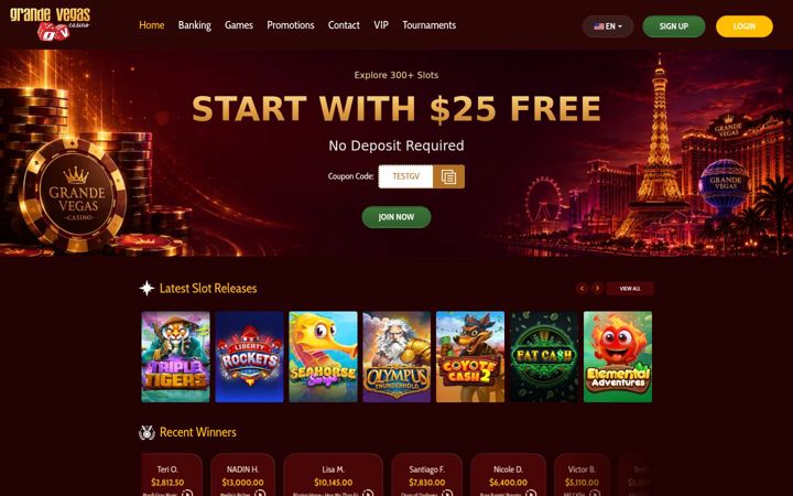Skärmbild av grandevegascasino.com