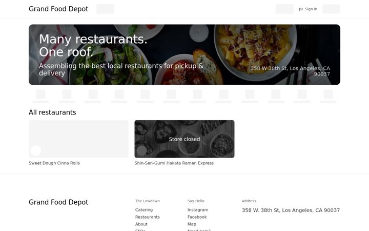 Screenshot of grandfooddepot.com