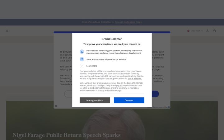 Kuvakaappaus sivustosta grandgoldman.com