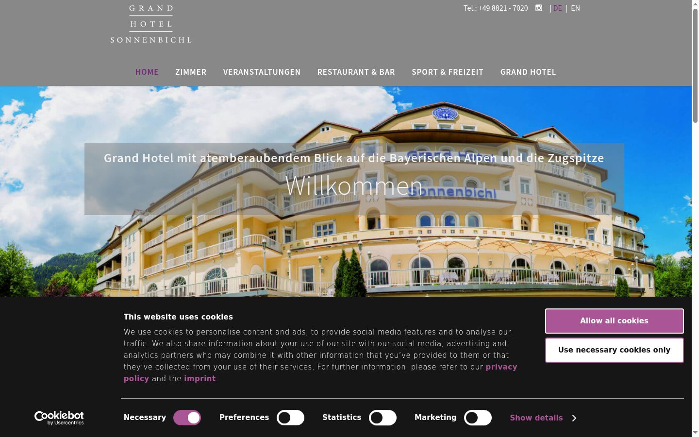 Screenshot tal-banner tal-kunsens muri qabel kwalunkwe interazzjoni