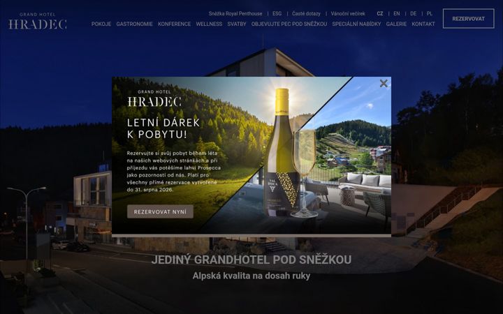 Screenshot of grandhotelhradec.cz