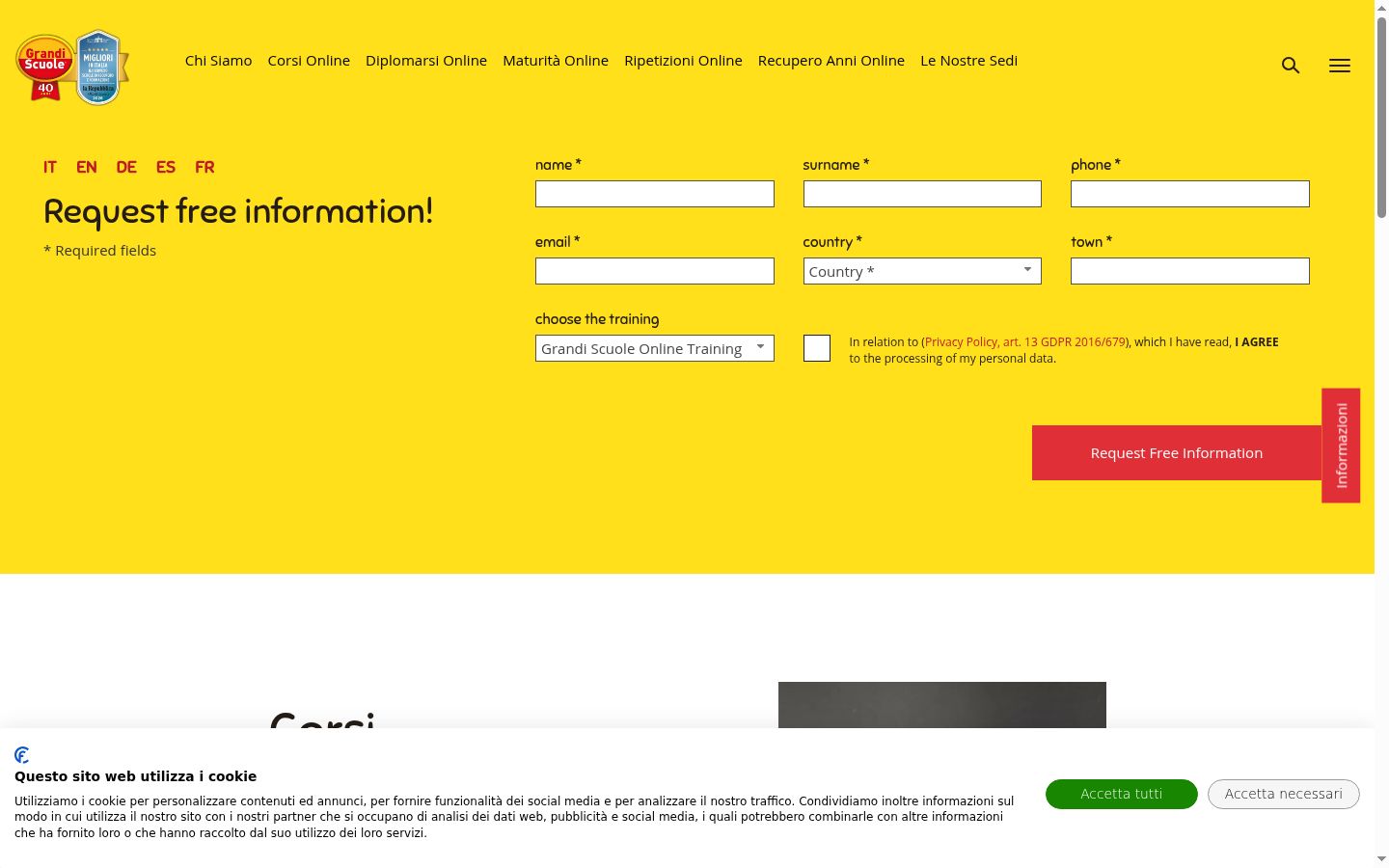 Screenshot des Einwilligungsbanners vor jeglicher Interaktion