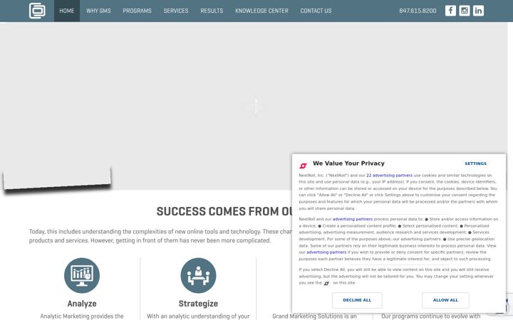 Screenshot of grandmarketingsolutions.com