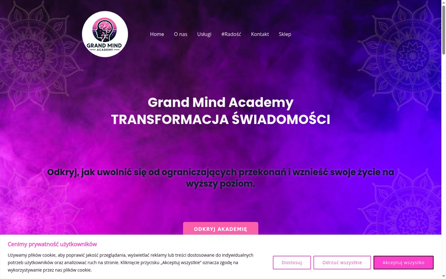 Screenshot del banner di consenso mostrato prima di qualsiasi interazione