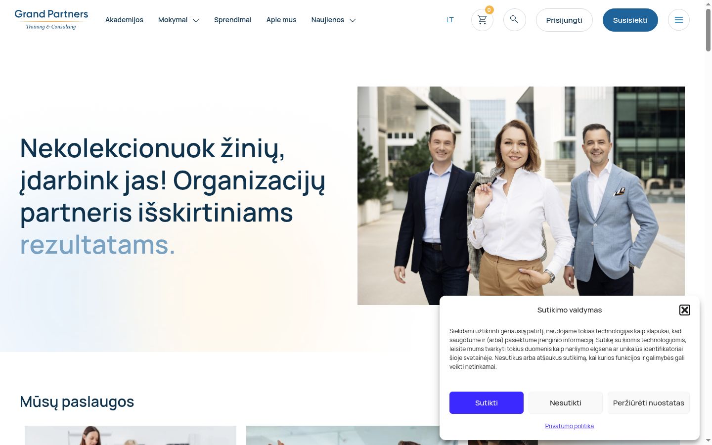 Snímek obrazovky baneru souhlasu zobrazeného před jakoukoli interakcí