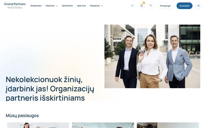 Skærmbillede af grandpartners.lt