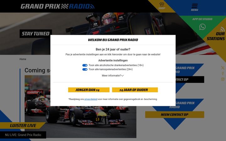 Screenshot of grandprixradio.fi