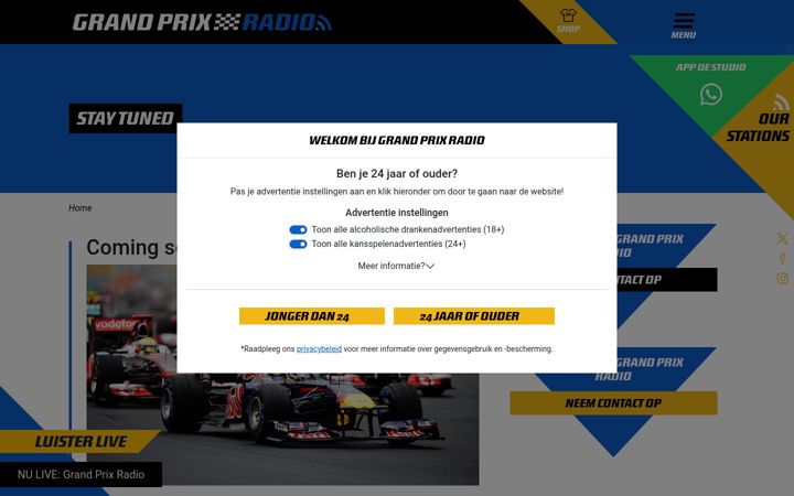 Screenshot of grandprixradio.se