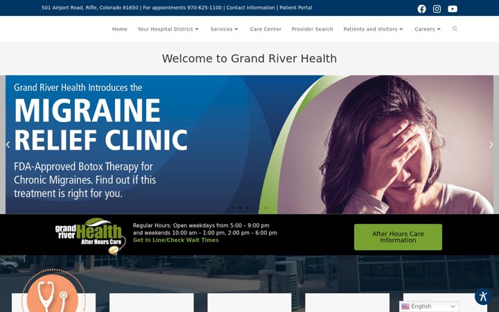 Screenshot of grandriverhealth.org