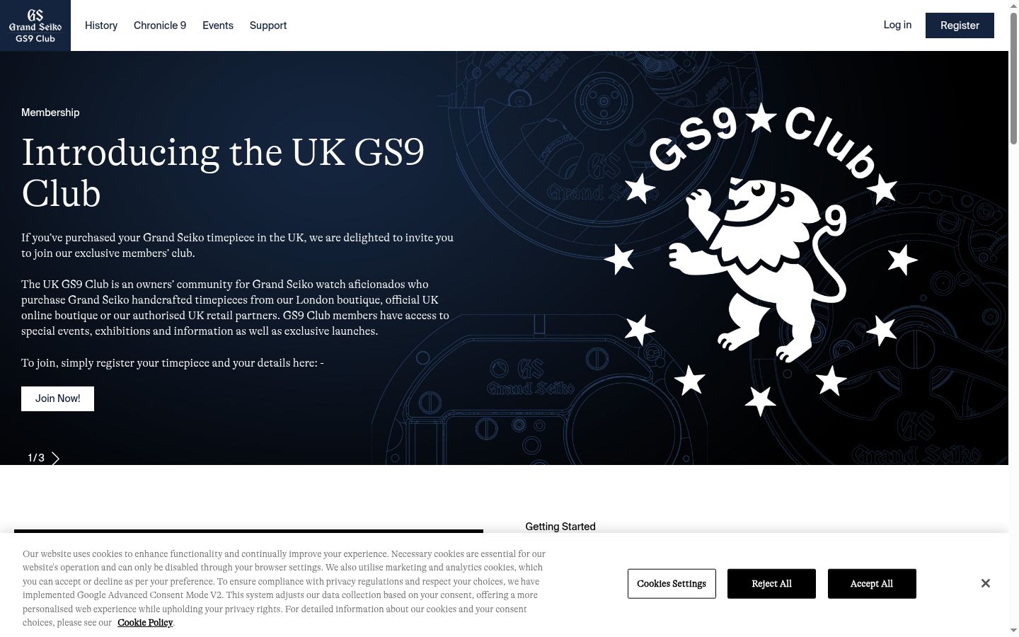 Screenshot of the consent banner shown before any interaction