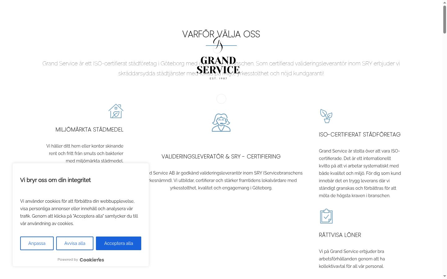 Screenshot of the consent banner shown before any interaction