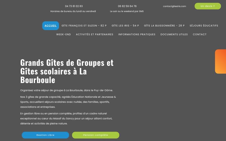 Screenshot of grandsgitesauvergne.fr