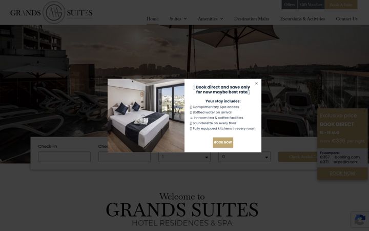 Screenshot of grandssuites.com