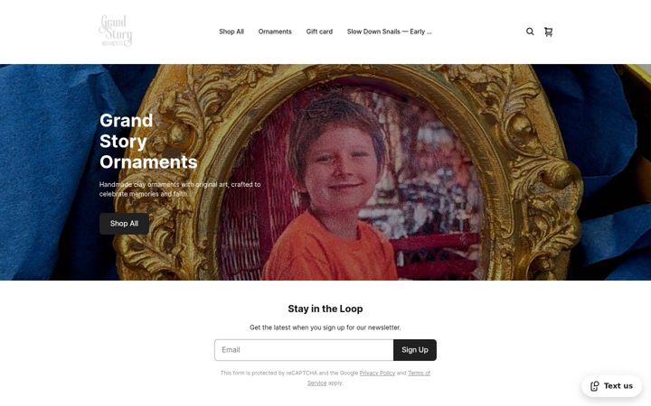 Screenshot of grandstoryornaments.com