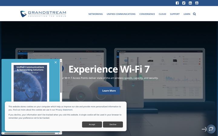 Skærmbillede af grandstream.com