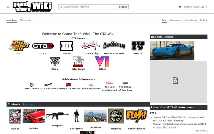 Screenshot of grandtheftwiki.com