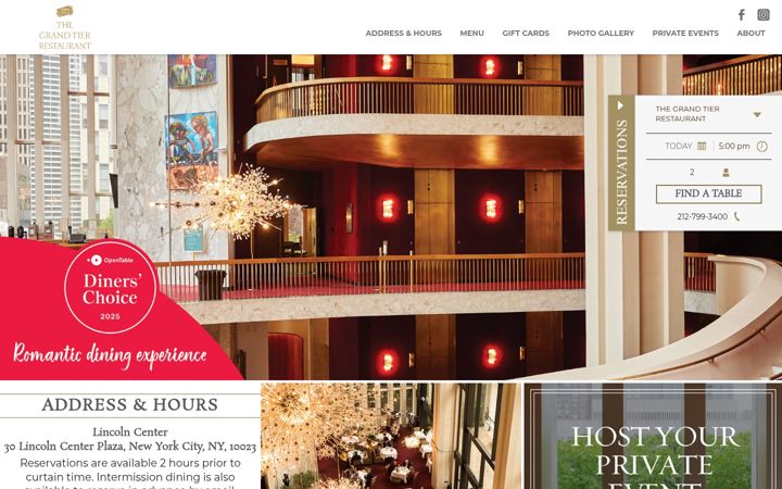 Screenshot of grandtierrestaurant.com