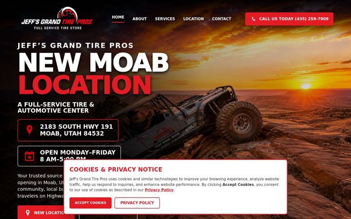Screenshot of grandtirepros.com