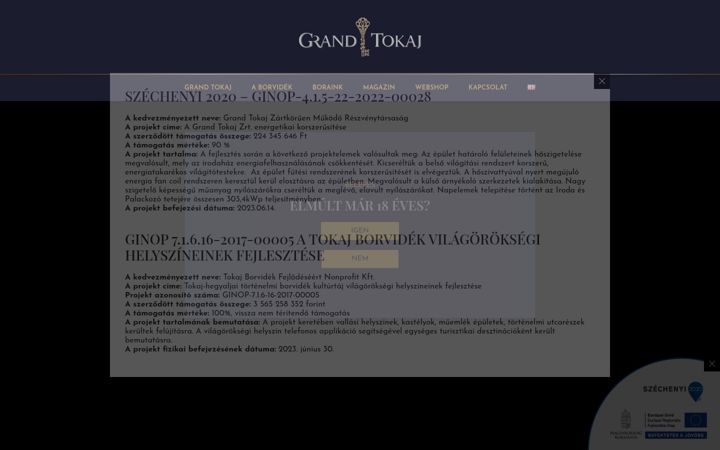 Screenshot of grandtokaj.com