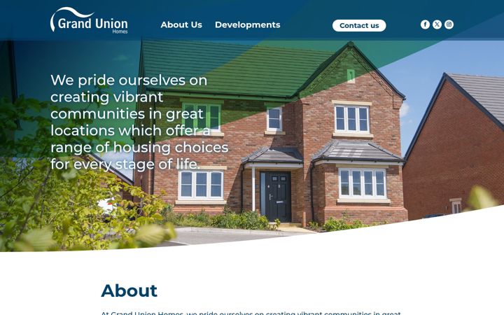 Screenshot of grandunionhomes.co.uk
