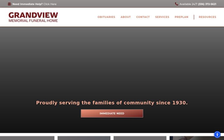 Screenshot of grandviewfuneralhome.com
