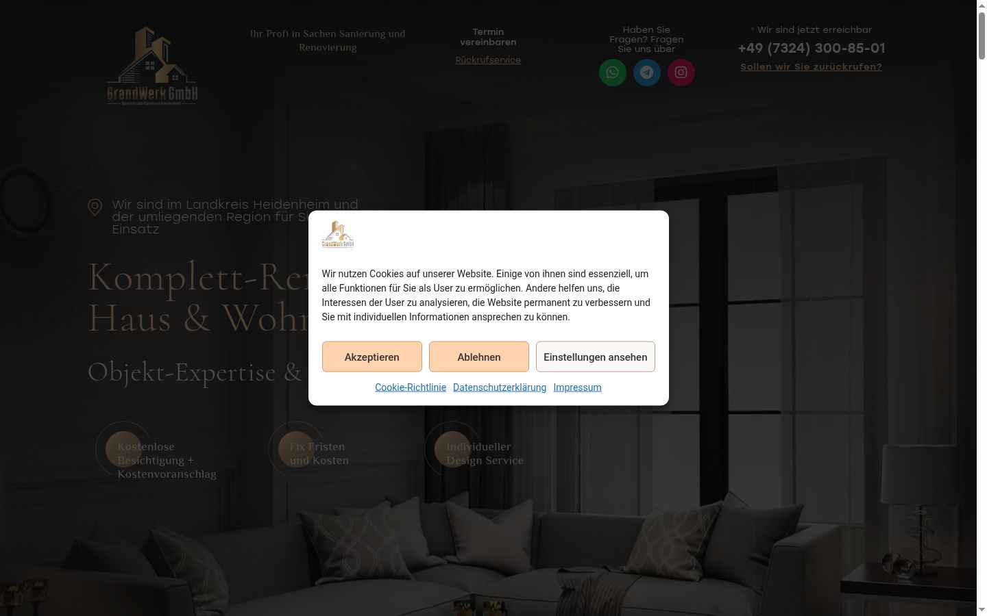 Screenshot of the consent banner shown before any interaction