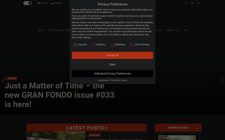 Screenshot of granfondo-cycling.com