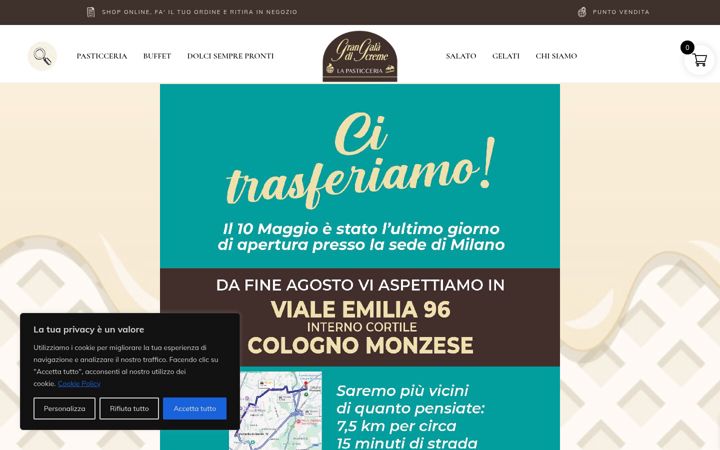 Screenshot of grangaladicreme.it