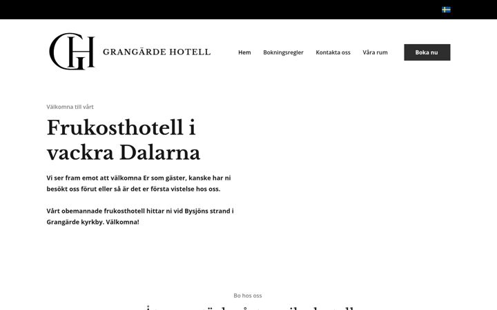 Screenshot of grangardehotell.se