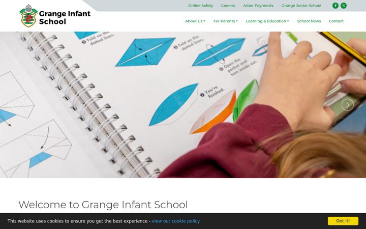 Screenshot of grange-inf.swindon.sch.uk