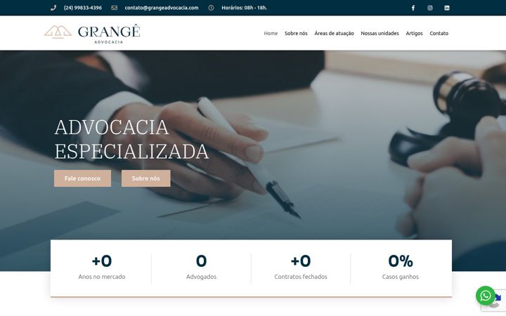 Screenshot of grangeadvocacia.com