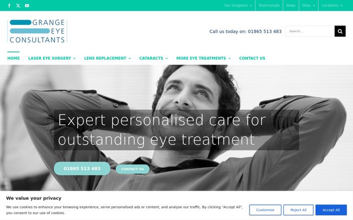 Screenshot of grangeeyeconsultants.com