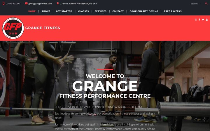 Screenshot of grangefitness.com