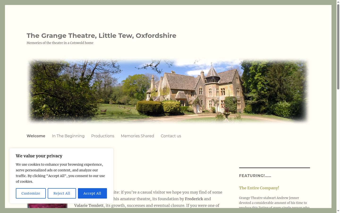 Screenshot of the consent banner shown before any interaction